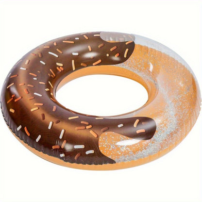 Inflatable Donut Pool Float 3-Pack 32.5 Inch Glitter Swim Ring Set – Strawberry Chocolate Mint Pool Tubes for Summer Pool Party Kids & Adults