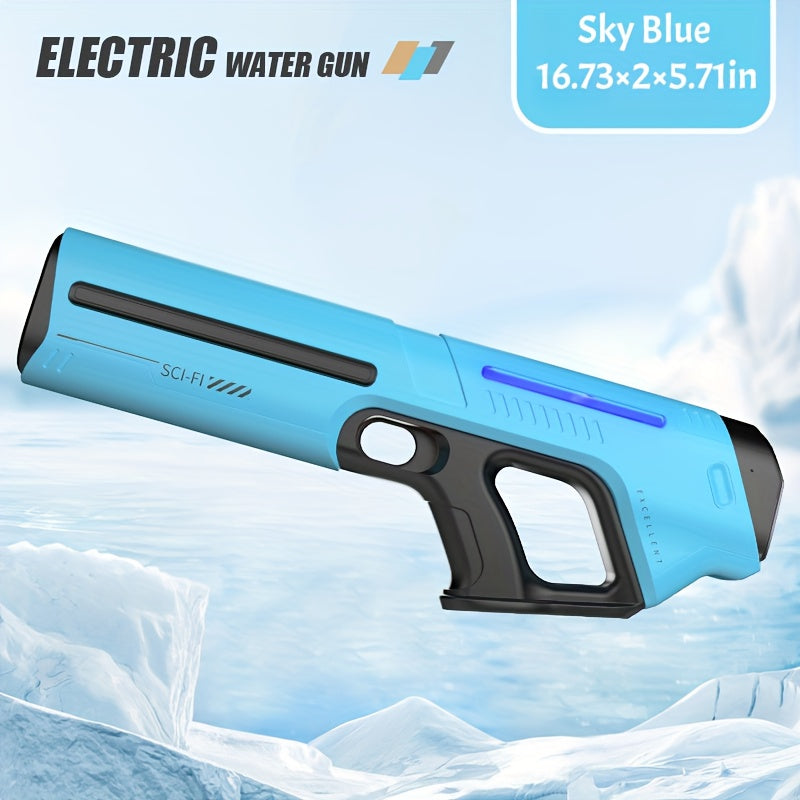 Auto-Fill Electric Water Gun, Pulse Jet Squirt Gun with LED Light Show, 40ft Long Range Rapid-Fire Water Blaster, USB Rechargeable Large Tank Waterguns for Kids & Adults, Adult Water Gun for Pool Beach Backyard