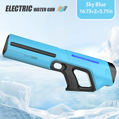 Auto-Fill Electric Water Gun, Pulse Jet Squirt Gun with LED Light Show, 40ft Long Range Rapid-Fire Water Blaster, USB Rechargeable Large Tank Waterguns for Kids & Adults, Adult Water Gun for Pool Beach Backyard