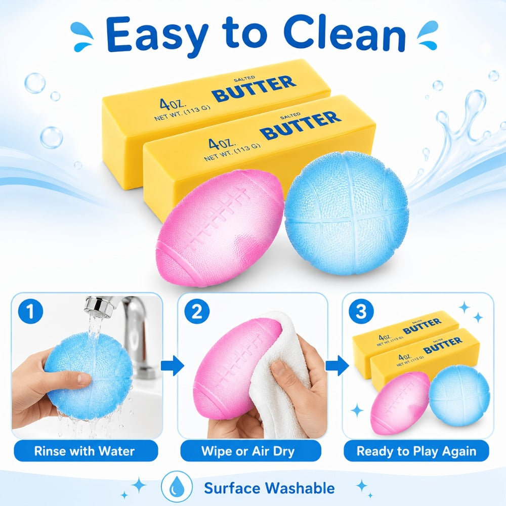 Squishy Stress Ball Fidget Toys 4 Pack – Slow Rising Butter Squishies Ultra Soft Sensory Squeeze Toys for Kids & Adults, Anxiety Relief Desk Toy, Party Favors & Gift Set