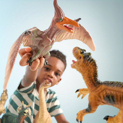 6pcs Large Dinosaur Figures with Educational Book, Jumbo Soft Dinosaur Toys for Toddlers 1+Years Old, Realistic Dinosaur Playset for Kids, Perfect Gift for Boys & Girls, for Christmas Party And Christmas Toys