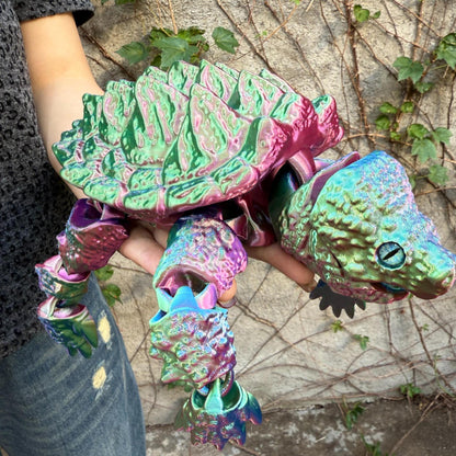 Articulated Crocodile & Turtle 3D Printed Figure – Large Flexible Movable Joints Poseable Animal Collectible, 8 Styles Random Color, Desk Decor Unique Gift for Kids Teens Adults Collectors