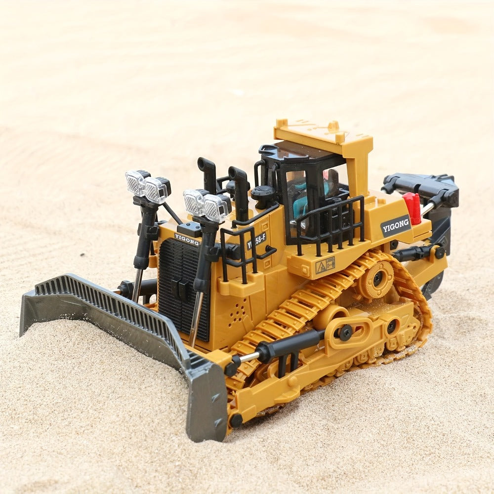 RC Construction Vehicle Set 2-4 Piece – 2.4G 12-Channel Remote Control Excavator, Dump Truck, Bulldozer & Loader, Alloy & Plastic RC Construction Equipment for Kids, Birthday Christmas Gift
