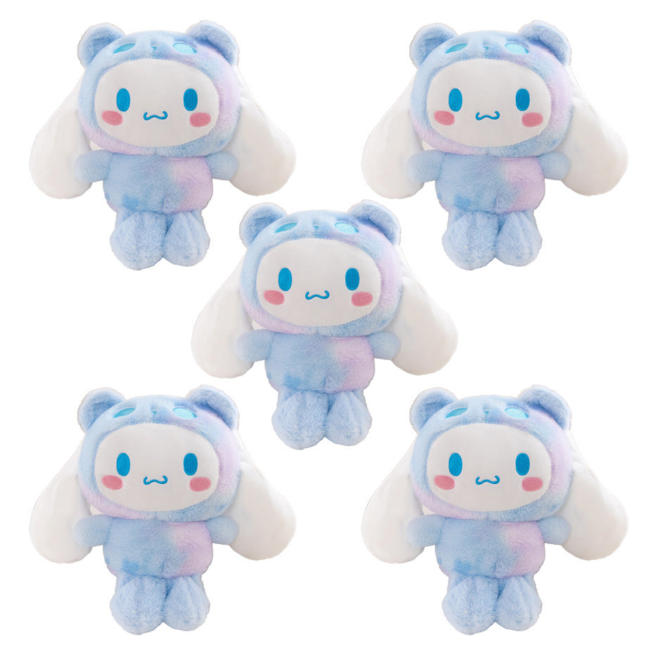 () Sanrio 5pcsKawaii Hello Kitty, Kuromi, Melody, and Gudetama Tie-Dye Plush Toys Ideal for Room Decor, Birthday Gifts, and Holiday Presents for Christmas, Thanksgiving, Halloween, and More.