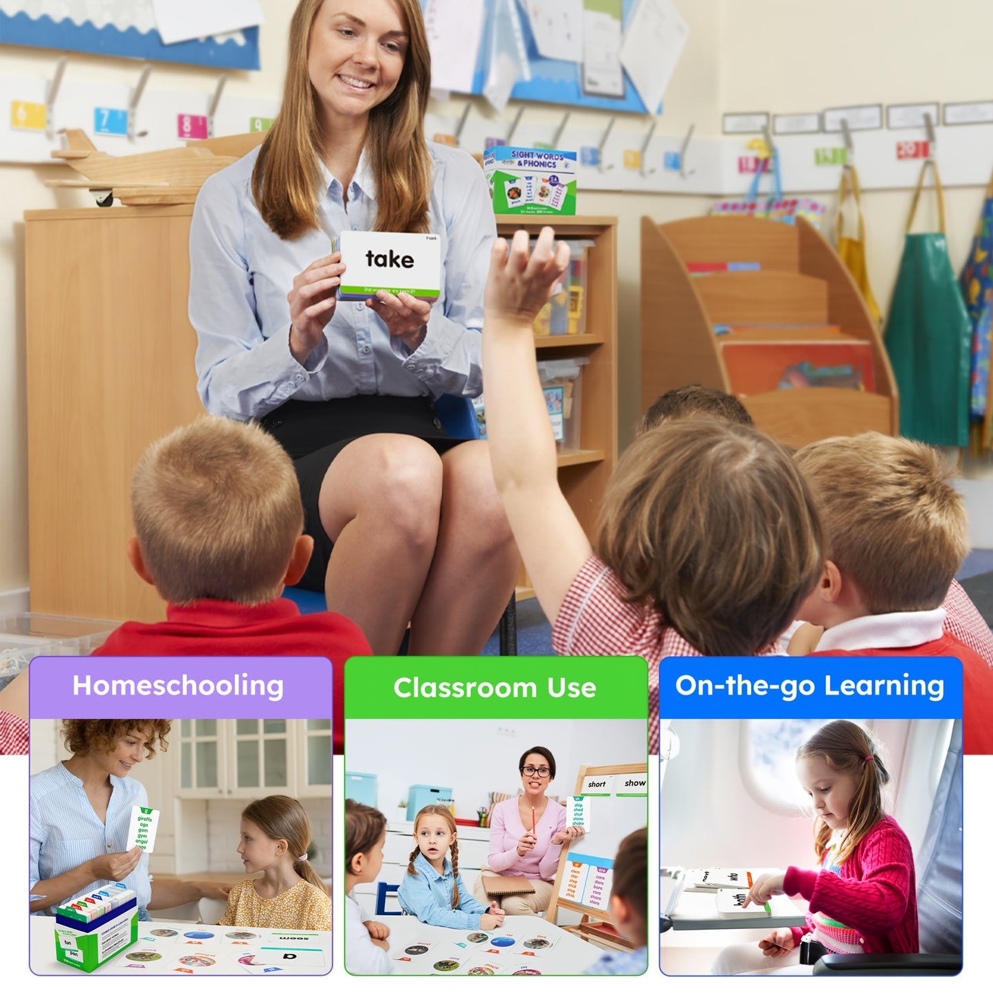 [Learning Toys for Kids] 500 Sight Words & 150 Phonics Flash Cards/1000+ Words, Learning Toys for Kids, Learn to Read CVC, Blends, Long Vowel Words Sounds, Dolch & Fry High Frequency Sight Words for Pre - Primer Kindergarten 1st 2nd 3rd Grade Kids Ages 3-