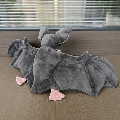 Giant Bat Plush Stuffed Animal 23" Wingspan — Soft Grey Spooky Bat Toy, Halloween Decor for Home Bedroom Car, Cute Creepy Gift for Kids Adults Animal Lovers