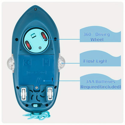 Interactive Sensory Boat Toy for Toddlers 2+ – Underwater Ocean Theme with Fish & Coral, Rotating Scroll Screen & Music, Educational Sensory Stimulation Play Toy for Boys & Girls, Birthday Gift