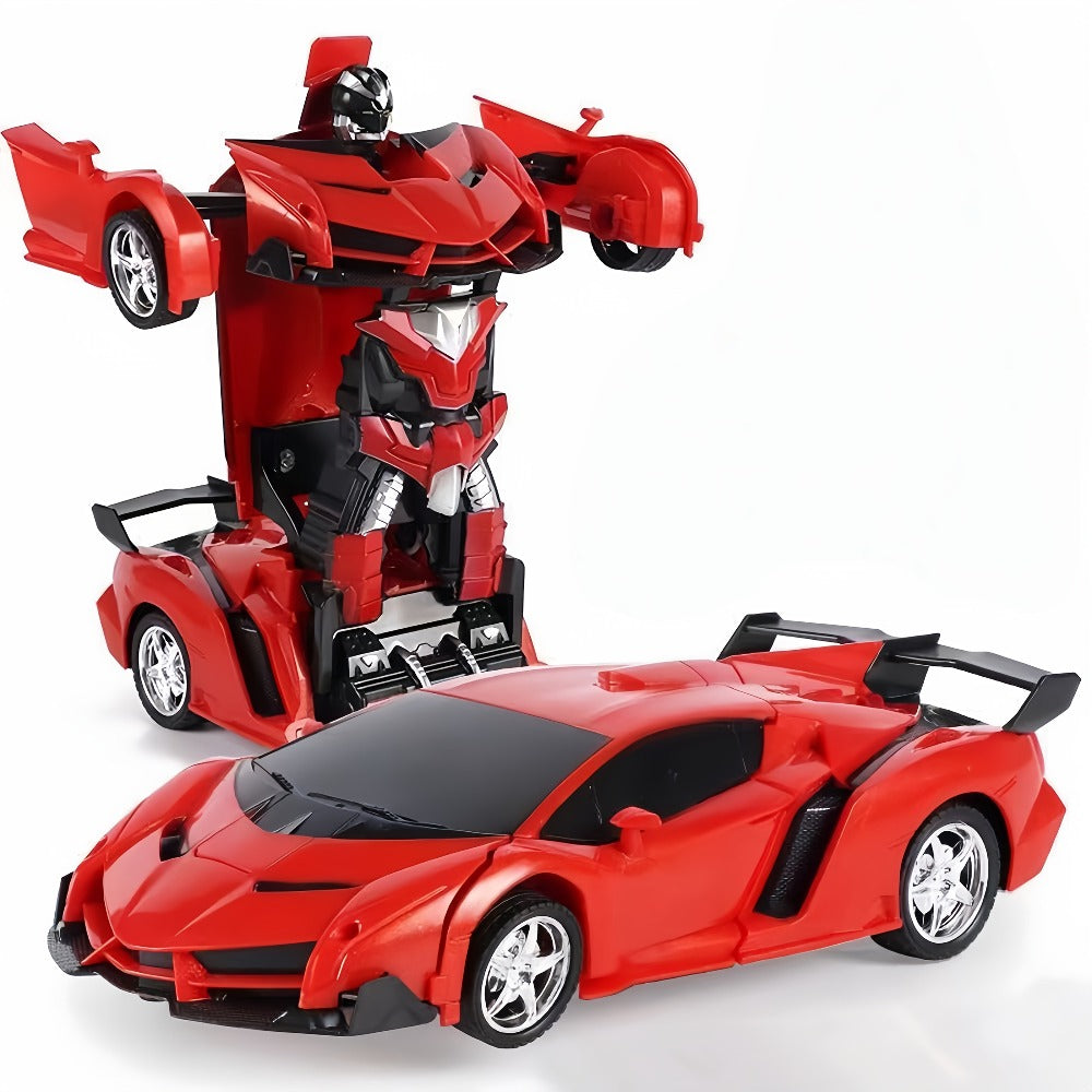 Transforming RC Stunt Car Robot for Kids – One-Button Deformation 360 Drift 2.4GHz Remote Control Toy with LED Lights Boys Gift Ages 3+ (Red/Blue/Yellow)