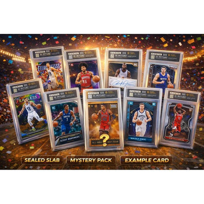 Basketball Collectible Random Card in Display Slab | Rookies, Stars, Autographs or Inserts Guaranteed | Panini & Topps Included | Perfect Gift for Kids & Collectors