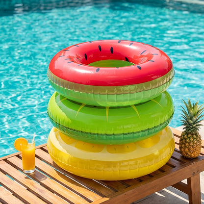 Inflatable Donut Pool Float 3-Pack 32.5 Inch Glitter Swim Ring Set – Strawberry Chocolate Mint Pool Tubes for Summer Pool Party Kids & Adults