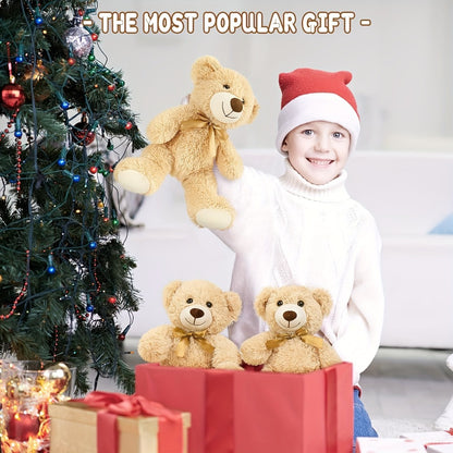 Bulk Teddy Bears Set of 8 - Small Khaki Stuffed Animals for Wedding Favors, Birthday Party Decorations, Christmas Gifts, Baby Shower & Event Giveaways