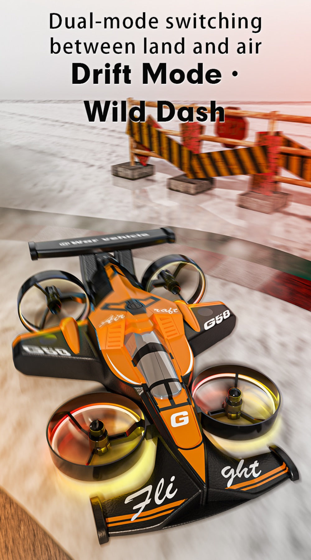 2-in-1 Mini RC Car and Drone Combo – Dual Mode Switch, One-Touch Takeoff, Stable Hover, Racing Mode, Headless Mode, 360° Aerial Flips, Fun RC Toy Gift for Kids Boys Girls Birthday Christmas