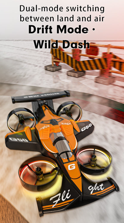 2-in-1 Mini RC Car and Drone Combo – Dual Mode Switch, One-Touch Takeoff, Stable Hover, Racing Mode, Headless Mode, 360° Aerial Flips, Fun RC Toy Gift for Kids Boys Girls Birthday Christmas