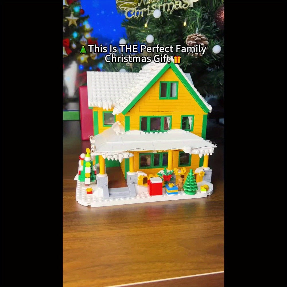 Christmas Story Building Blocks Set 1146 Pcs – Classic Movie-Style Christmas House Model with LED Lights & Character Figures, Holiday Display Decoration, Family Gift for Adults & Kids