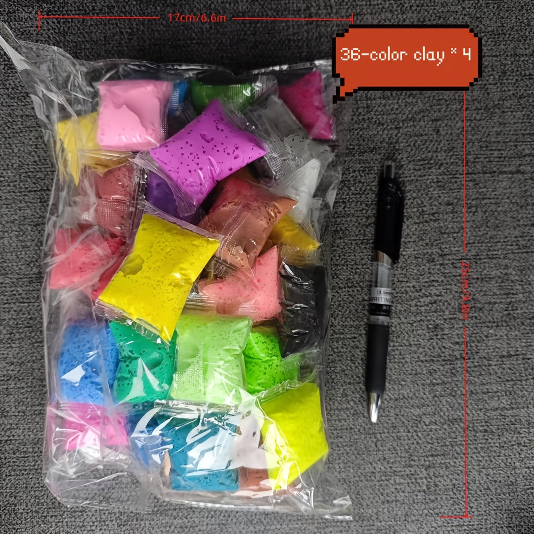 [120/150pcs Ultra-Light Clay Deluxe Set]36 Boxes + 114 Bags In Abundant Combination, 36 Vivid Metallic Shades for Free Mix & Match! Easy to Mold, Quick to Dry And Shape Well. Perfect for DIY Art Projects, Funny Clay Figure Making