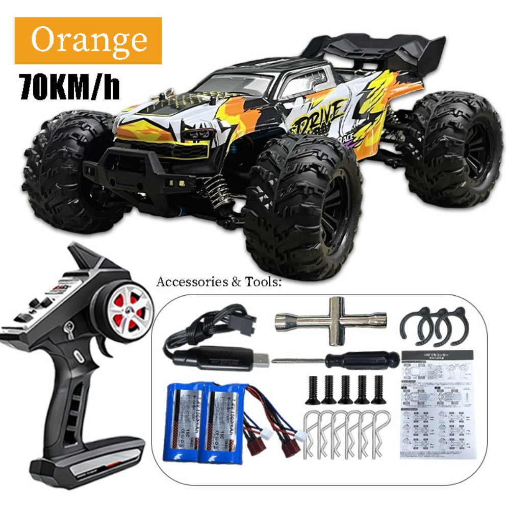 High Speed RC Off-Road Car 70KM/H Brushless Motor 1:14 1:16 Scale – Remote Control Monster Truck with Dual Battery Option, 4WD All-Terrain Vehicle Toy for Boys Kids & Adults, Birthday Gift