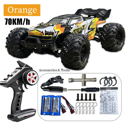 High Speed RC Off-Road Car 70KM/H Brushless Motor 1:14 1:16 Scale – Remote Control Monster Truck with Dual Battery Option, 4WD All-Terrain Vehicle Toy for Boys Kids & Adults, Birthday Gift