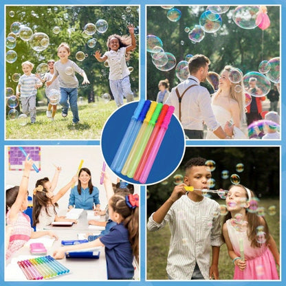 JOYIN 14.6" Big Bubble Wands for Kids, 1 Dozen Bubble Wand Bulk with Refill Solution for Summer Toy Party Favor, Outdoors Activity, Easter Basket Stuffers, Birthday Gift