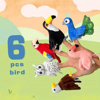 6 pcs Bird Finger Puppets Set