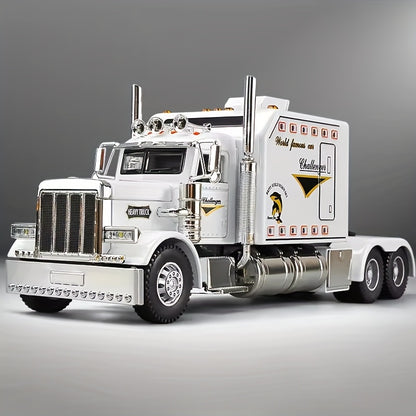 Die-cast Metal Model Cars, Semi-trailer Trucks, Heavy-duty Trucks and Trailer Toy Vehicles, Pull-back Alloy Truck Toys, 1:24 Scale Truck Model Toys, Toy Car Collectible Ornaments, the Perfect Gift for Children Aged 3 and Up, Birthday Gift