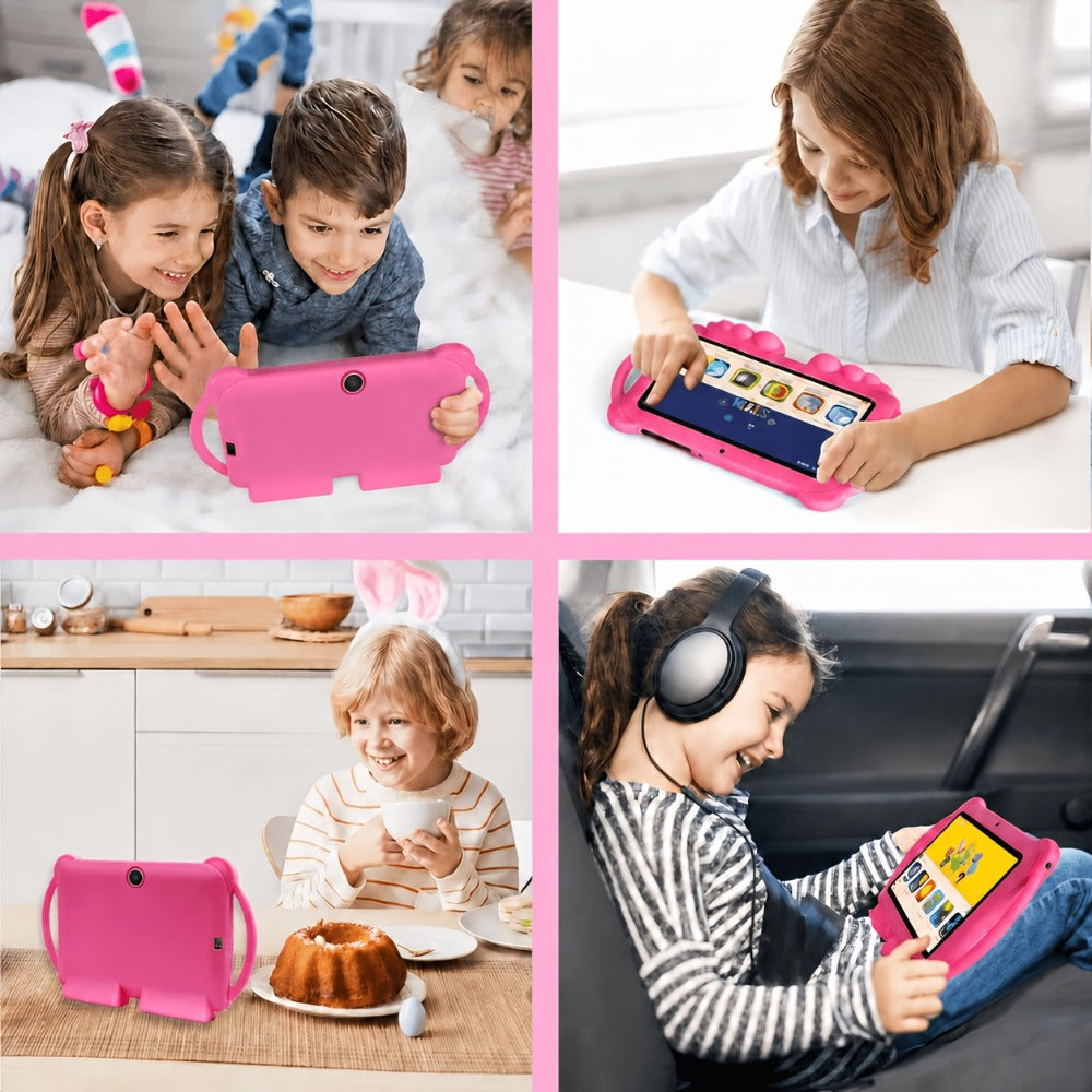 ATMPC, Local Warehouse, 7-Inch Android 14 Kids Handheld Tablet, 4GB RAM + 32GB ROM, Eye Protection IPS Screen, with Parental Controls, Learning Tablet, Wi-Fi, Large Screen Learning Entertainment Tablet, Parental Control, Pre-installed Apps