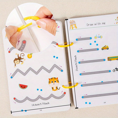 64 Pages Magic Practice Book Set, Reusable Handwriting Practice Book Learning, Magic Lettering Letter Lines Numbers Tracing Handwriting Calligraphy Practice Book For Gift (With Erasable Pen)