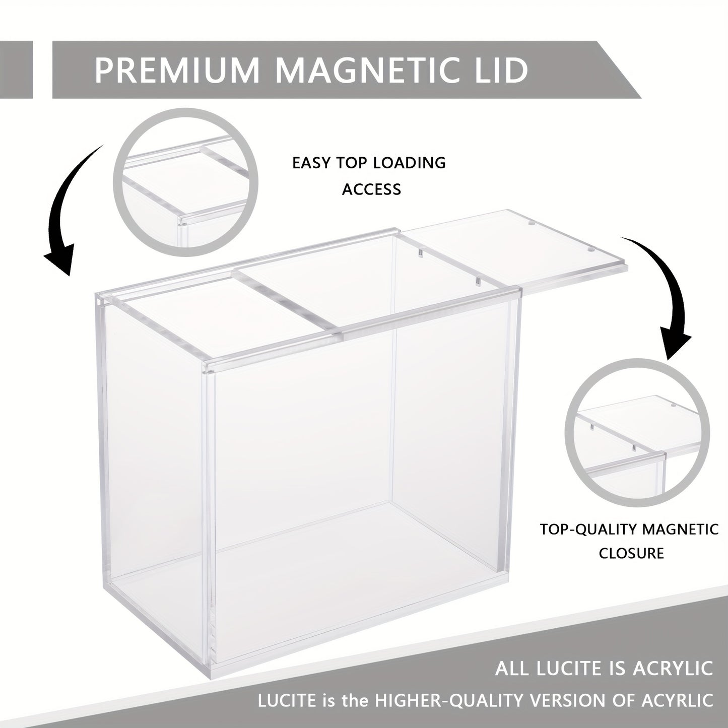 3/4/6pcs Magnetic Booster Box Acrylic Display Case 5.8"Lx3.5"Dx5.3"H (NOT For ETB) Thick Protective Acrylic Case Storage Box For Card Collector