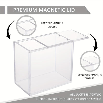 3/4/6pcs Magnetic Booster Box Acrylic Display Case 5.8"Lx3.5"Dx5.3"H (NOT For ETB) Thick Protective Acrylic Case Storage Box For Card Collector