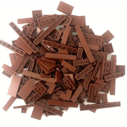 150pcs Bulk Smooth Flat Plate Building Block 1x1 1x2 1x6 Dots Thin Tile Bricks For Kid Toy Mixed Particle Compatible Brand