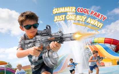 Electric Water Gun for Kids Ages 3-6, Auto Squirt Guns Toys, Large Tank with Sound & Light, Summer Outdoor Pool Beach Party Toys. Birthday Gifts for Boys Girls.
