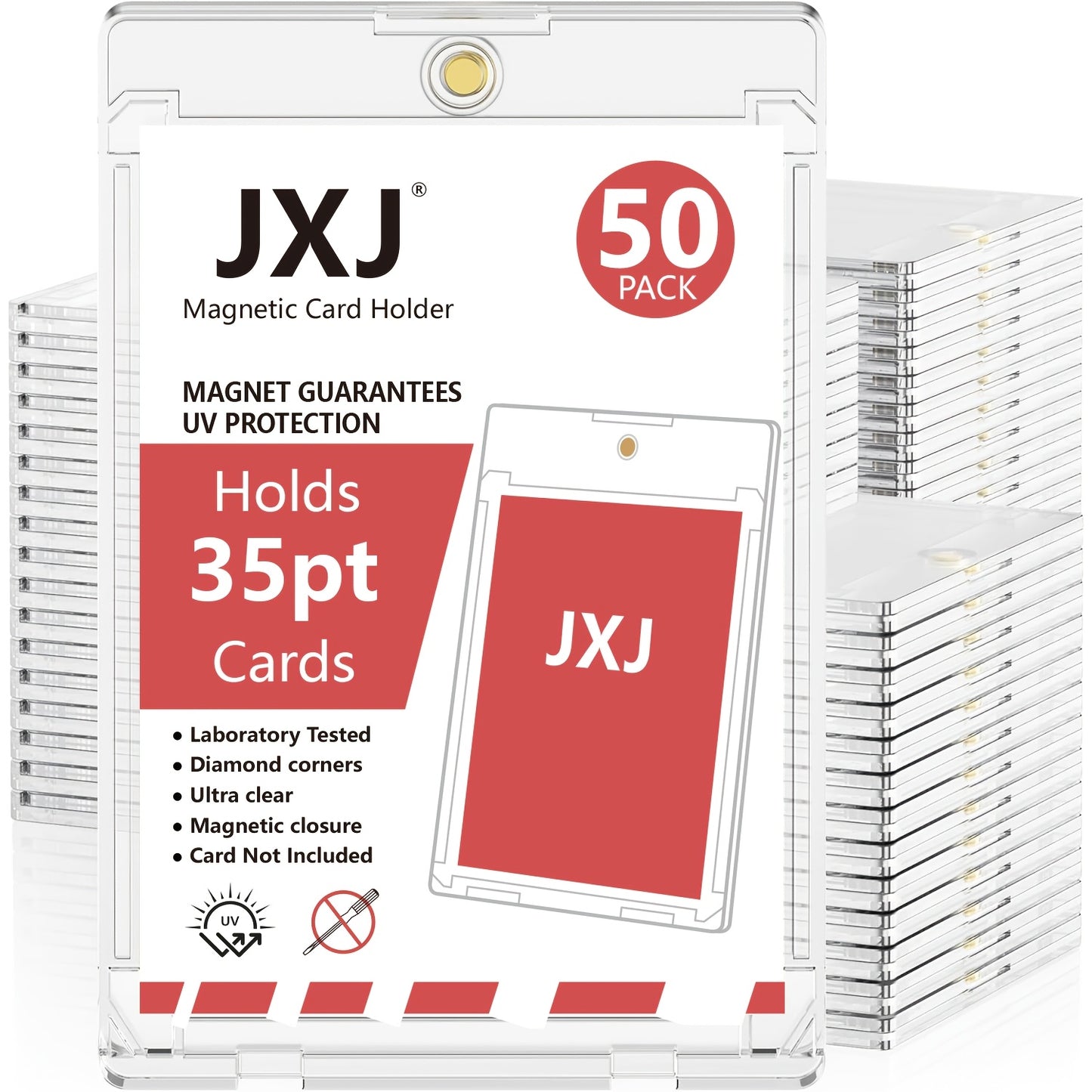 [400/200/100/50/25 Packs Magnetic Card Holders] - Protective Sleeves with Hard Plastic Construction, 35Pt Thick Card Case Protector for Baseball And Trading Cards, Perfect Christmas And Halloween Gifts