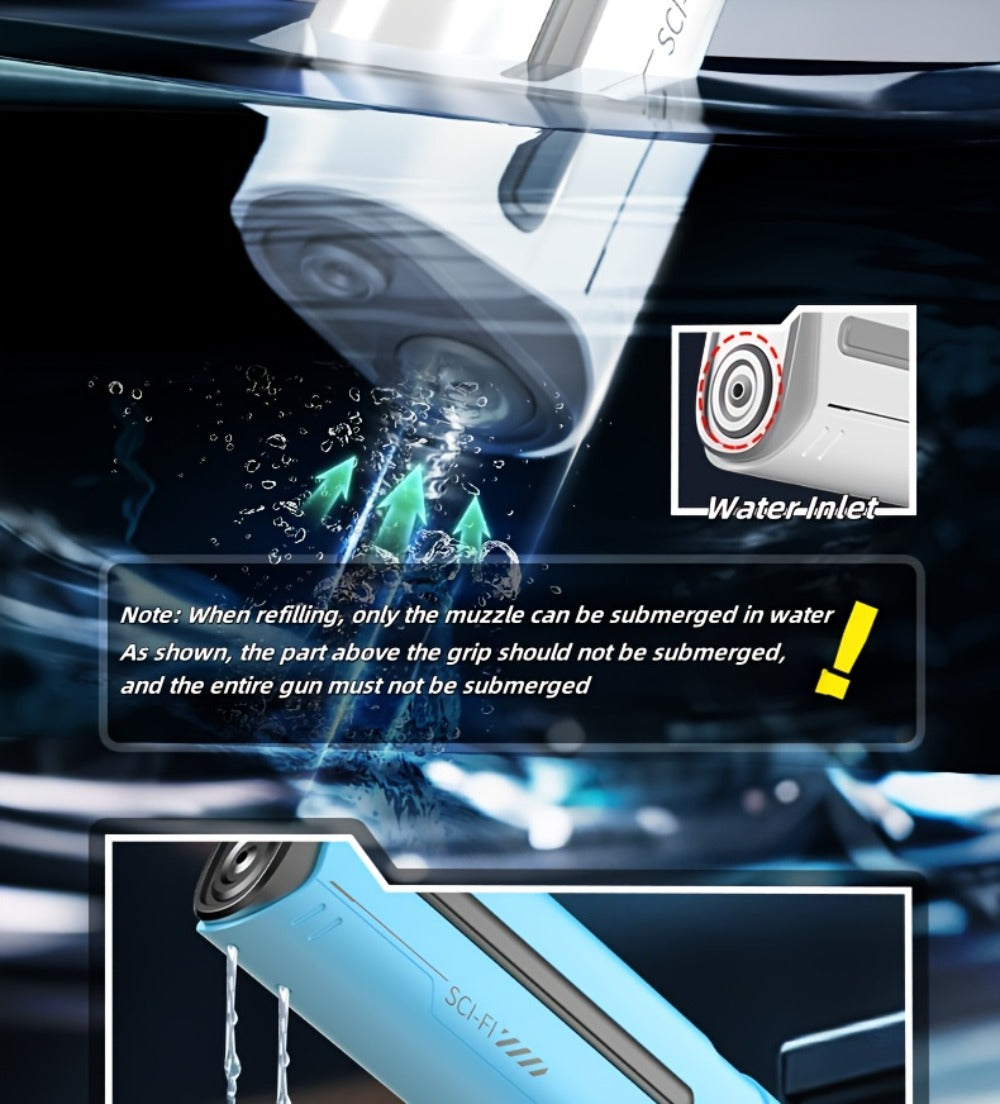 Electric Water Gun with Auto-Fill, LED Lights & 40-Foot Range – USB Rechargeable Large Capacity Soaker Blaster for Kids & Adults, Pool Beach Backyard Outdoor Summer Toy, Gift Box