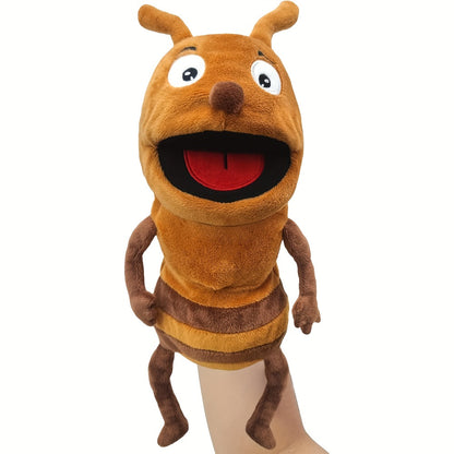 13" Realistic Insect Animal Hand Puppet For Kids, Insect Hand Puppet With Movable Mouth, Soft Stuffed Bee Ladybird Dragonfly Butterfly Ant Caterpillar Puppet Story Toy Puppets Role Play Show Game