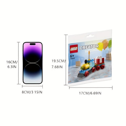 Birthday Train Building Set 30642 – Mini Brick Creator Kit with Cake Balloons & Gifts, Fun Birthday Party Favor Collectible Toy for Kids Boys Girls Ages 5 and Up