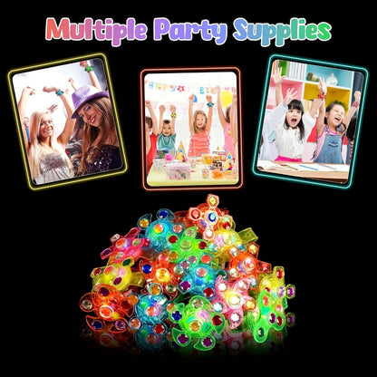 LED Light Up Wristbands Glow in the Dark Party Favors 30 Pack – Fidget Spinner Bracelets for Kids Birthday Party, Classroom Prizes, Goodie Bag Stuffers for Boys and Girls