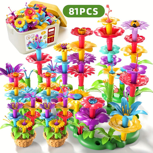 81pcs 235pcs Flower Garden Building Toys for Boys And Girls, Stem Toys for Kids, Educational Activity Birthday Gifts