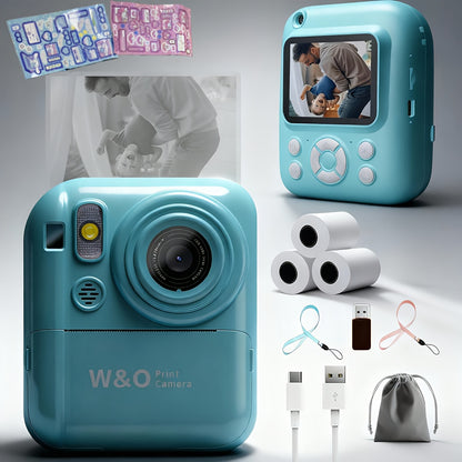 Camera Paper/New Instant Print Digital Camera, 1080P 2.4 Inch Screen Super Cute Instant Camera with 3 Rolls Print Paper & 32GB Card, Camera Paper, Card Readers and a 32GB Memory Card Can Be Purchased Separately, Digital Camera Kids Gift for Kids 3-12