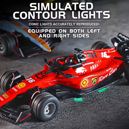1:64 Scale Mini RC Racing Car, 2.4G Alloy Die-Cast Racing Model Car with Lights and Adjustable Speed, 4WD Drift Toy Car, RC Car Collection Set, Boys Gift Party Toy, Indoor/Outdoor Dual-Use Toy, Family Interactive Toy, Christmas Toy, Suitable for Boys