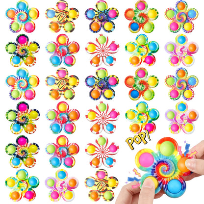 Fidget Spinners Bulk 32 Pack – Bubble Pop Sensory Spinner Toys for Kids Adults ADHD Anxiety Relief Classroom Rewards Birthday Party Favors Goodie Bag Fillers