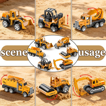 13-in-1 Construction Truck Vehicle Toy Set with Die-Cast Cars & Play Mat – Transport Carrier Truck Playset for Toddlers Kids Ages 3+, STEM Learning, Christmas & Birthday Gift