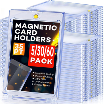 5/30/60pcs 35 Point Magnetic Trading Sports Card Holders One-Touch Hard Case Packs