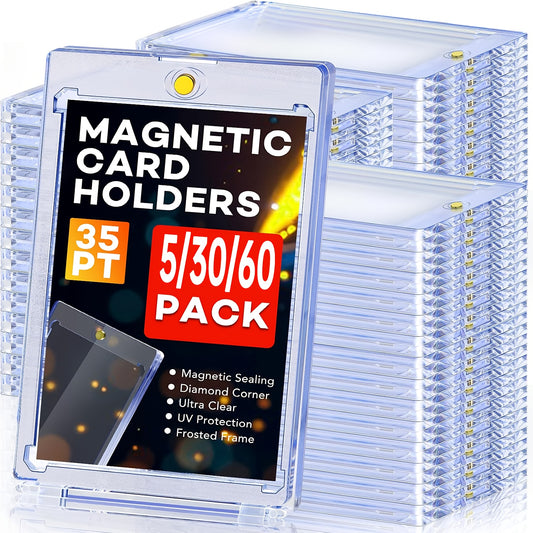 5/30/60pcs 35 Point Magnetic Trading Sports Card Holders One-Touch Hard Case Packs
