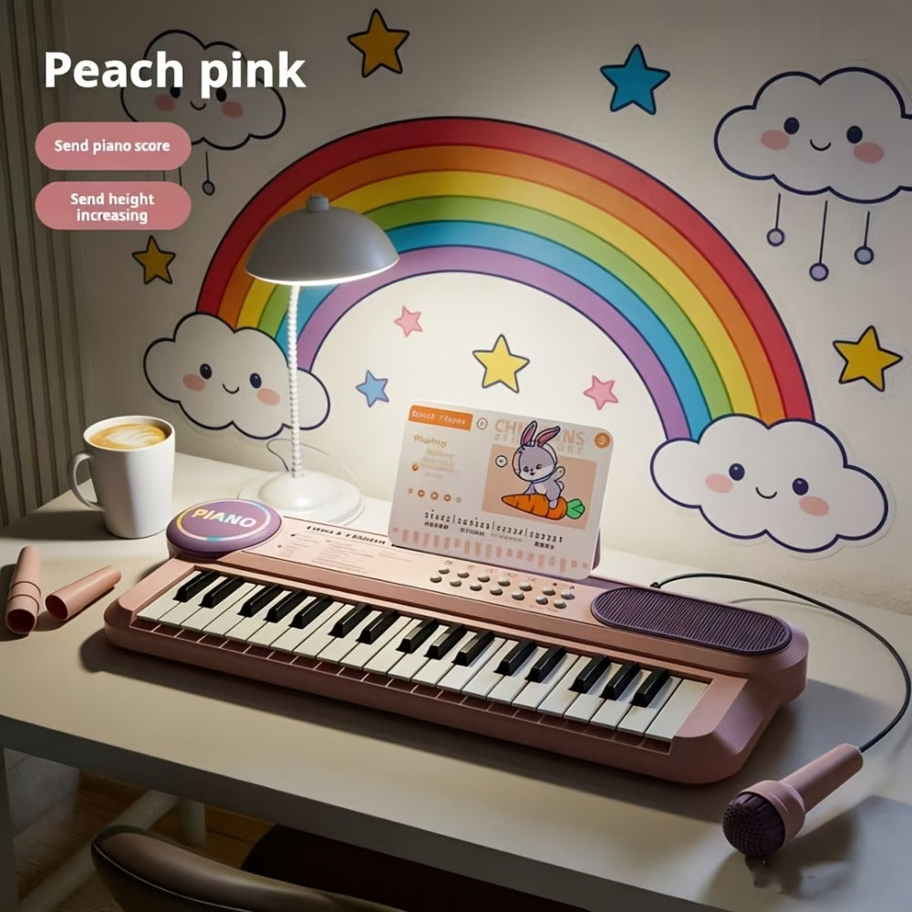 Electronic Organ 37-key Multi-functional Children's Toy Educational Instrument Set Microphone Piano, Birthday Gift for Boys And Girls