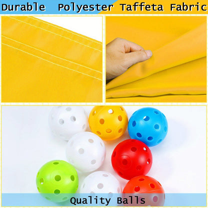 Yellow Hole Tarp for team Building Game 98 X 70 Inch Learning Fun for team Building Games For Work With 8pcs for team Building Ball For Teamwork Group