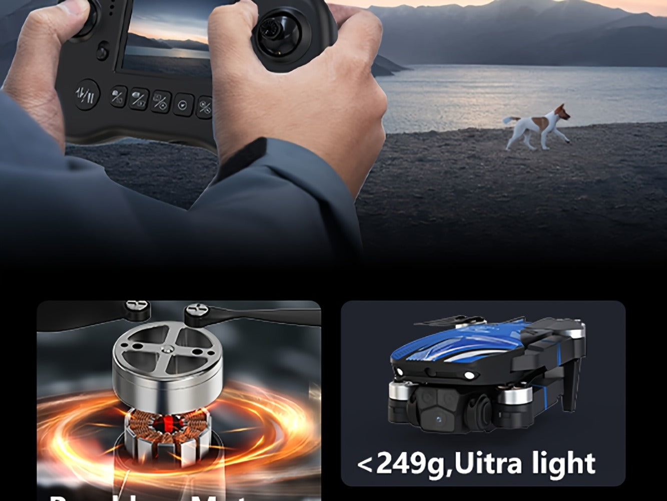 270° Obstacle Avoidance Drone with 2.8" LCD Screen & Dual Cameras – Brushless Motor, Foldable RC Quadcopter for Beginners Adults, Altitude Hold, 3D Flips, Headless Mode, One-Key Takeoff Landing