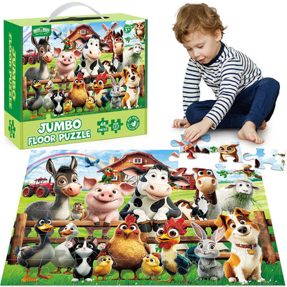 Floor Puzzles For Kids, Magical Mermaid/ Farm Animals Puzzles For Kids Ages 3+, Large Jigsaw Puzzles, Education Preschool Tools For Boys Girls 3+ 4 5 6+ Years Old, Intelligence Challenging Educational Gift, for Christmas Xmas Birthday