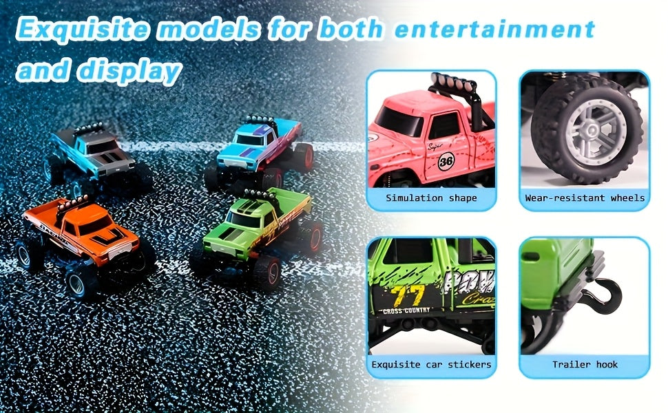 [High-Speed Mini RC Car] 1/64 Mini Alloy Off-road Climbing RC Car | 2.4GHz High Speed Die-cast Monster Truck with Shock Absorber - Toy Gifts for Adults and Children