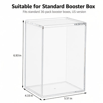 Acrylic Display Box for Pokemon ETB & Trading Cards – 6mm Stackable Magnetic Dustproof Case for Elite Trainer Box, Sports Memorabilia & Collectibles Showcase