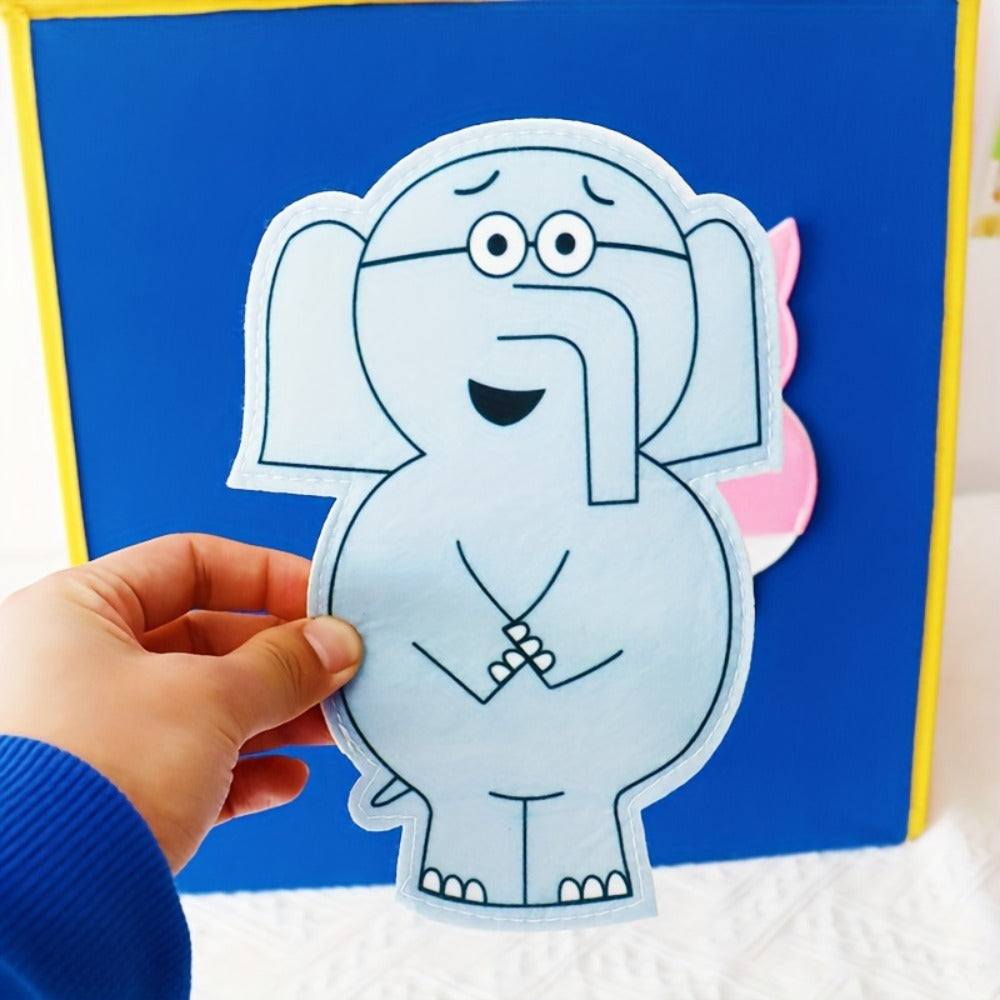 Hand Puppets of Elephant And Piggie - Props for Storytelling Performances, Interactive Teaching Tools for Classrooms by Hoojojo