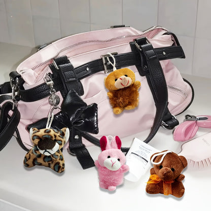 Bulk Mini Animal Plush Keychain Toy 24 Pack — Small Stuffed Animals Assorted Random Colors, Party Favors for Kids, Carnival Prizes, School Gifts, Goody Bag Fillers, Christmas Easter Halloween Valentine